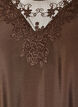 Tunic in viscose with lace detail, Brown, Packshot image number 2