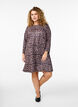 FLASH - Short A-line dress with 7/8 sleeves, Brown, Model image number 1