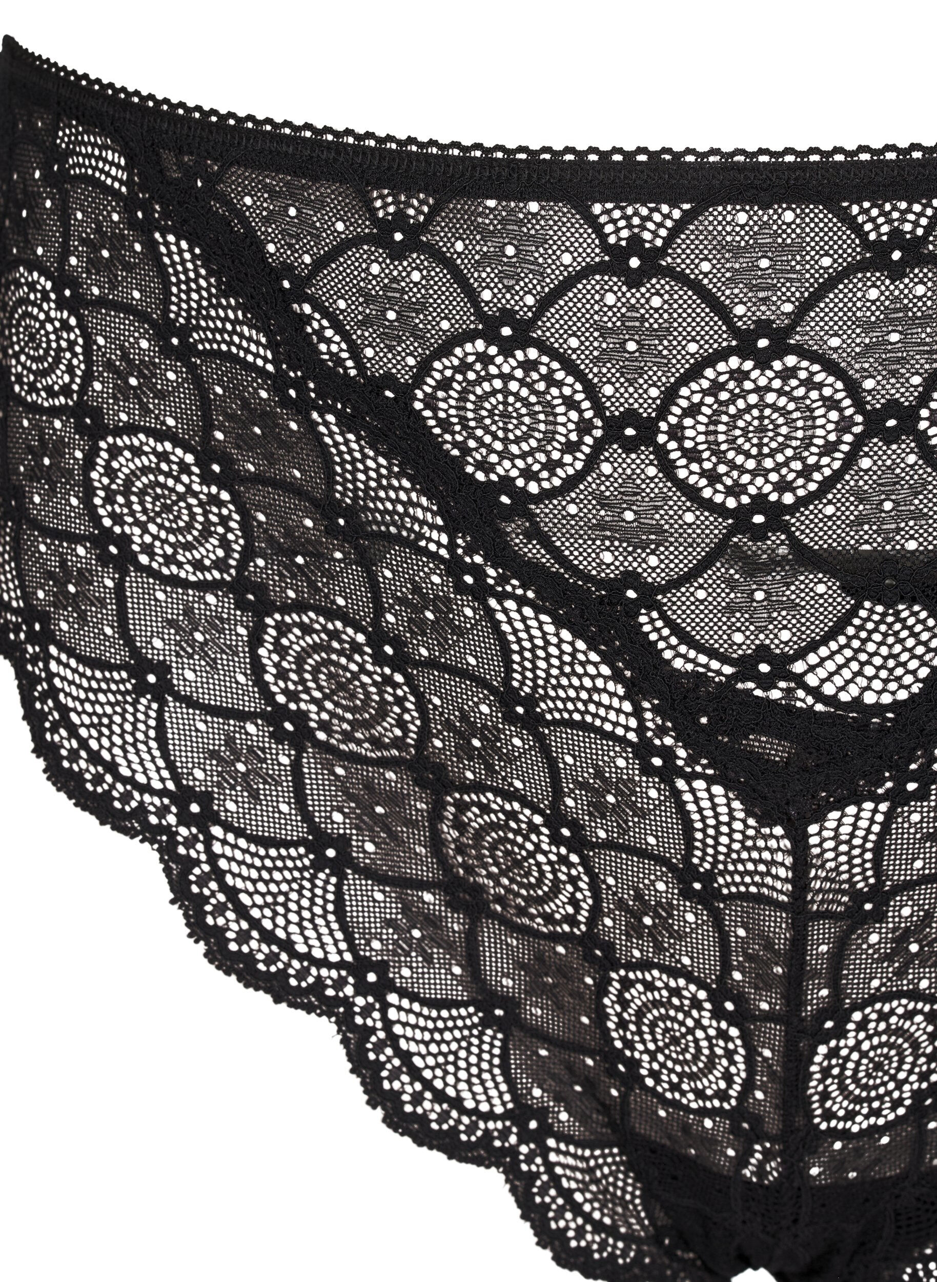 Zizzifashion Brazilian lace panties, Black, Packshot image number 2