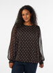 Dotted chiffon blouse with sheer sleeves, Brown, Model image number 0