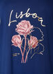 Cotton T-shirt with front print and V-neck, 1447, Packshot image number 2