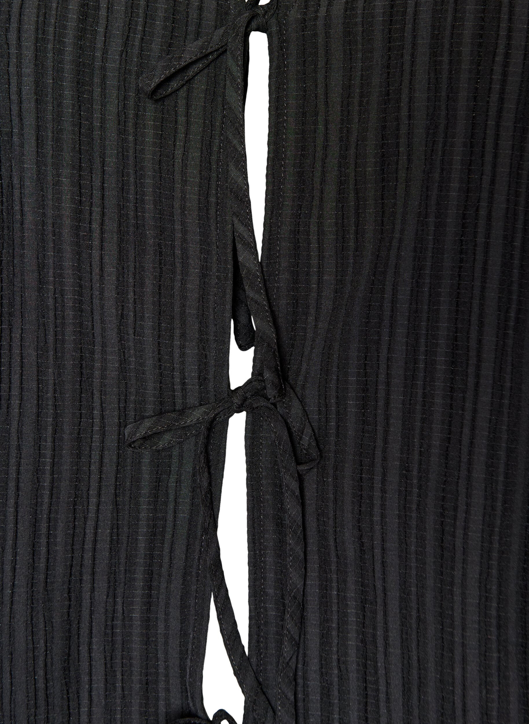 ZizzifashionSleeveless blouse with texture and a tie fastening, Black, Packshot image number 2