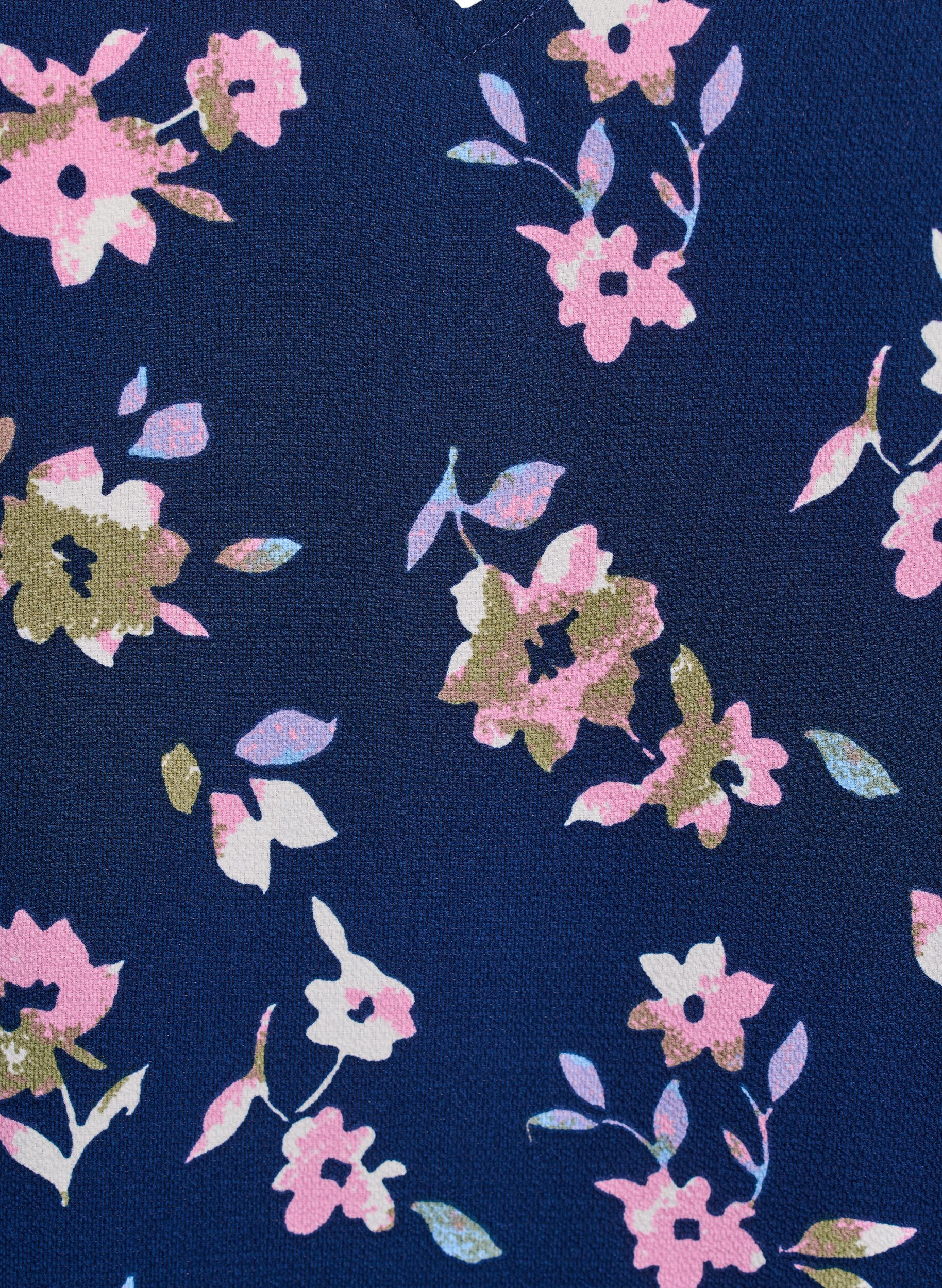 Zizzifashion Printed top with v-neck, Blue, Packshot image number 2