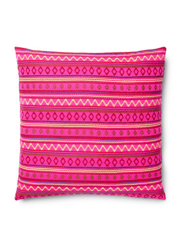 Cushion cover with jacquard pattern, Dark Pink Comb, Packshot image number 0