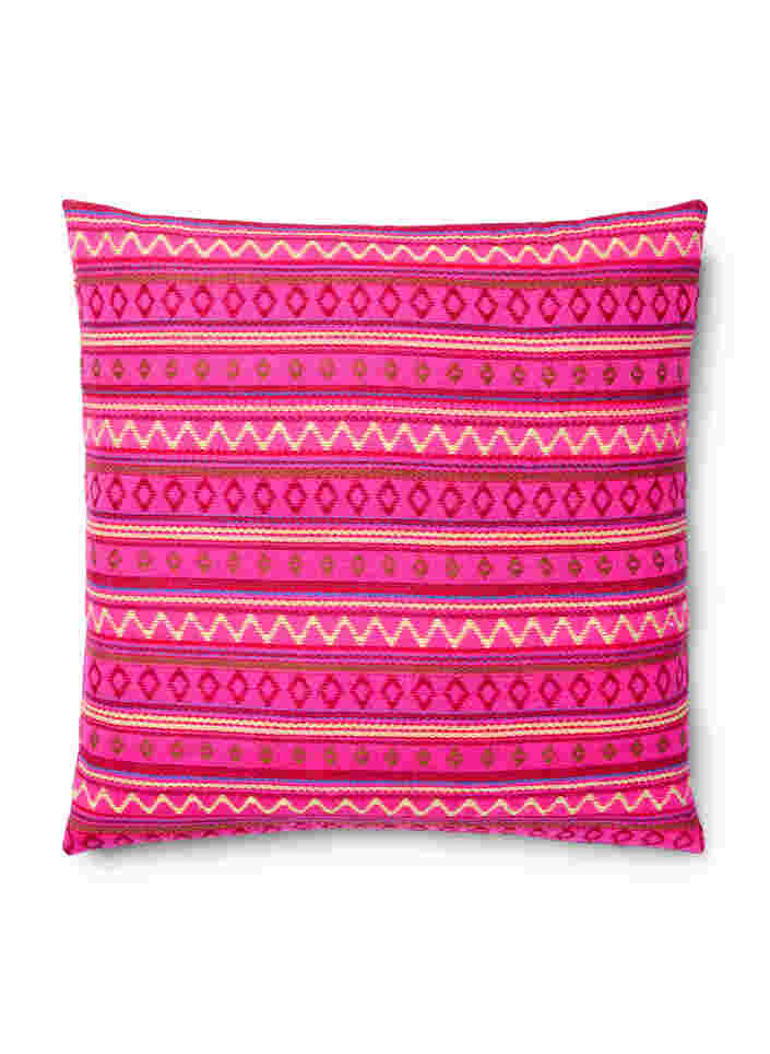 Cushion cover with jacquard pattern, Dark Pink Comb, Packshot