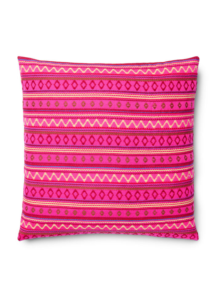Cushion cover with jacquard pattern, Dark Pink Comb, Packshot