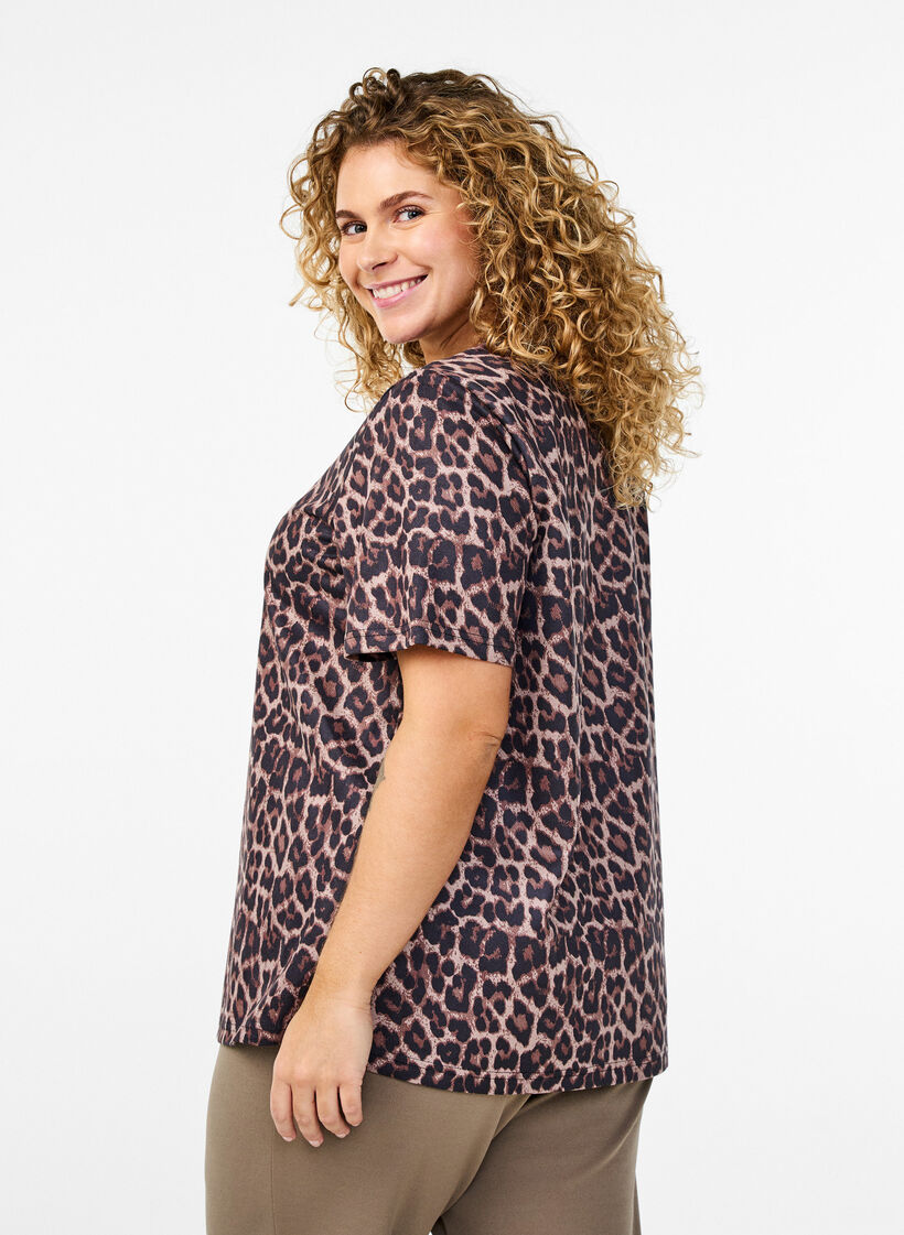 FLASH - Leopard print T-shirt, Brown, Model image number 2