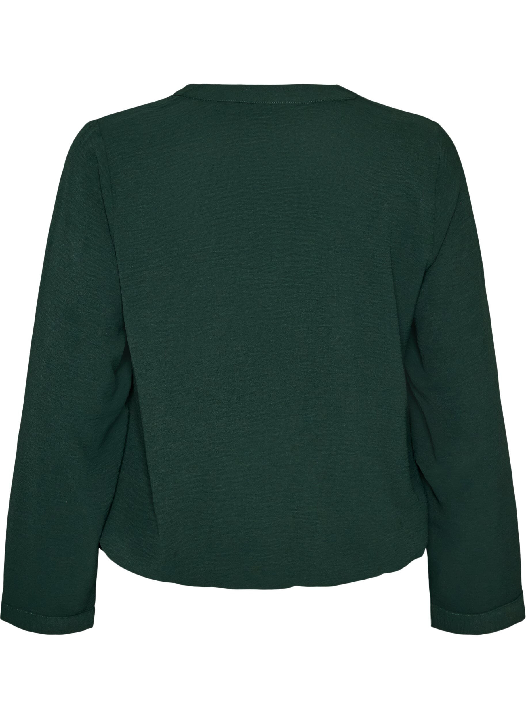 ZizzifashionBalloon silhouette blouse with V-neck, Green, Packshot image number 1