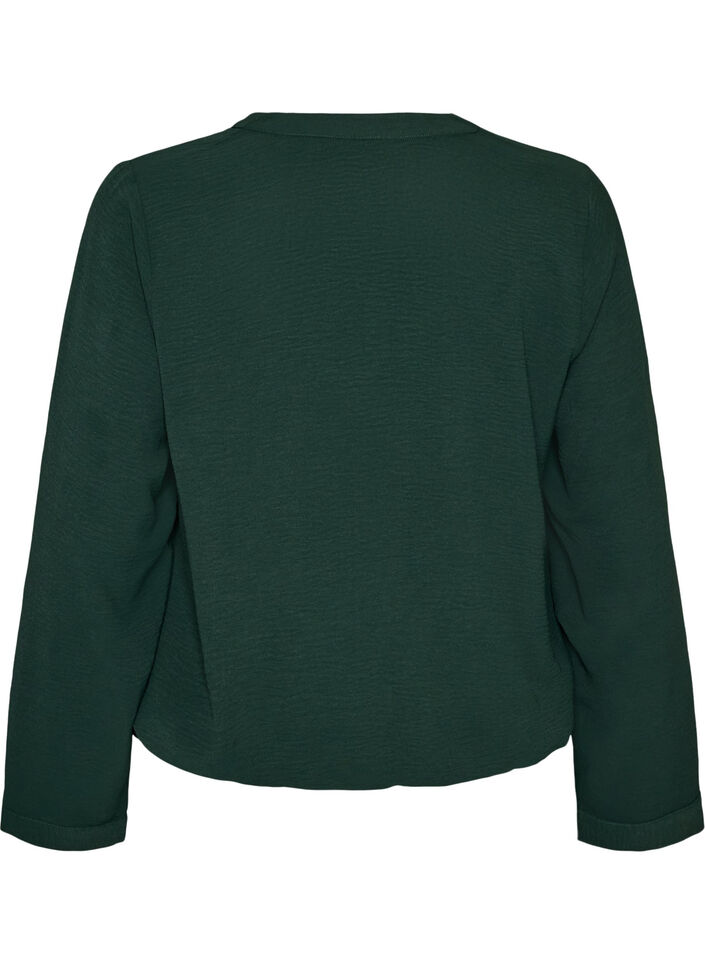 Balloon silhouette blouse with V-neck, Green, Packshot image number 1