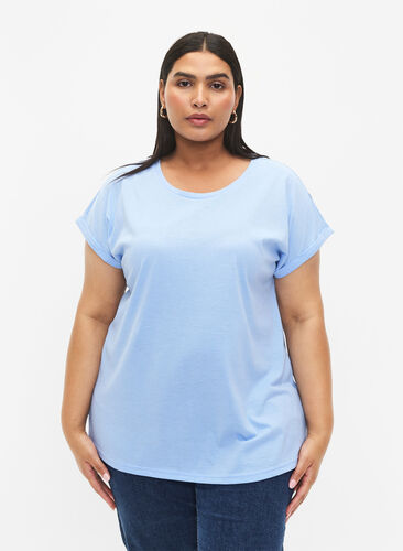 Short sleeved cotton blend t-shirt, Serenity, Model image number 0