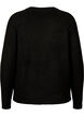 Knitted blouse with embroidered text, Black/Black, Packshot image number 1