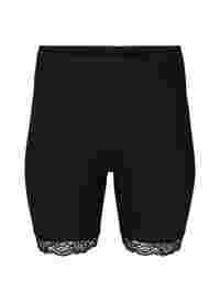 Cycling shorts with a lace trim