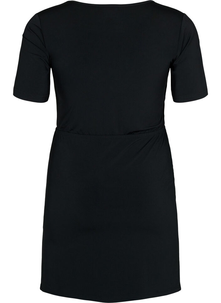 Short dress with cut-out part, Black, Packshot image number 1
