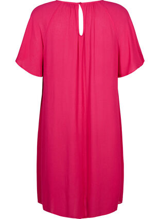 Viscose dress with short sleeves, Bright Rose, Packshot image number 1