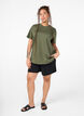 Basic cotton T-shirt with round neck, Green, Model image number 1