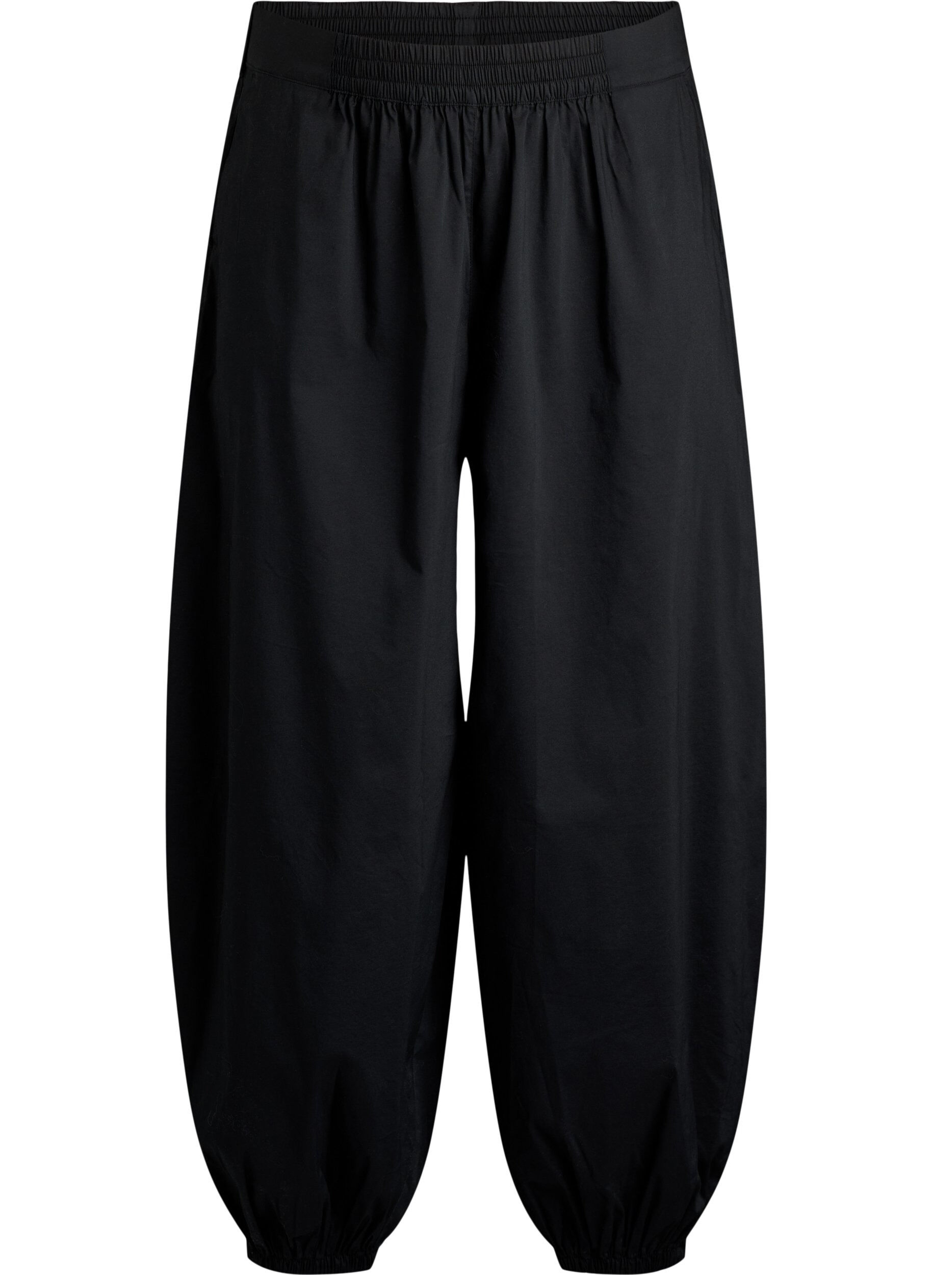 ZizzifashionBalloon trousers with pockets and an elasticated waistband, Black, Packshot image number 0