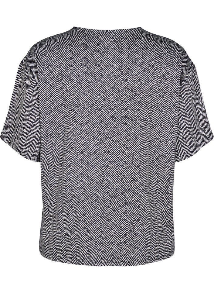 Oversize blouse with pattern, Blue, Packshot image number 1
