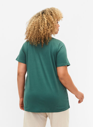2-pack basic cotton t-shirt, Mallard Green/Black, Model image number 1