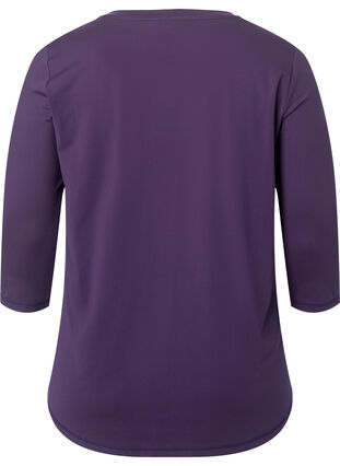 Workout top with 3/4 sleeves, Purple Plumeria, Packshot image number 1
