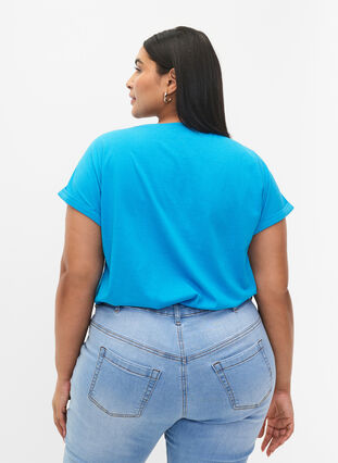 Short sleeve cotton blend T-shirt, Hawaiian Ocean, Model image number 1