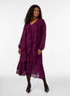 Party dress with ruffle details and V-neck, Red, Model image number 0