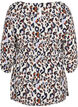 Maternity blouse in viscose and print, White Leo Print , Packshot image number 1