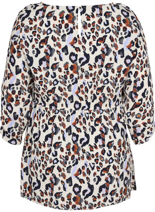 Maternity blouse in viscose and dot print, White Leo Print , Packshot image number 1