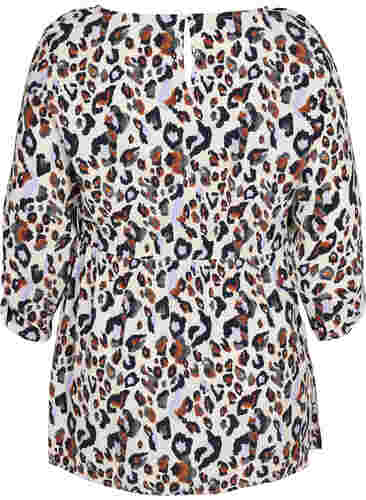 Maternity blouse in viscose and print, White Leo Print , Packshot image number 1