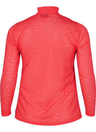 Close-fitting lace blouse with long sleeves, Hibiscus, Packshot image number 1