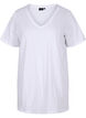 Single colour oversized t-shirt with v-neck, White, Packshot image number 0