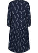 Midi dress with long sleeves, Navy B. Feather AOP, Packshot image number 1