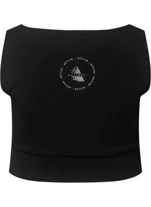 Sports bra with square neckline, Black, Packshot image number 1