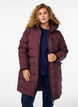 Puffer coat with hood and pockets, Dark Bordeaux, Model image number 0
