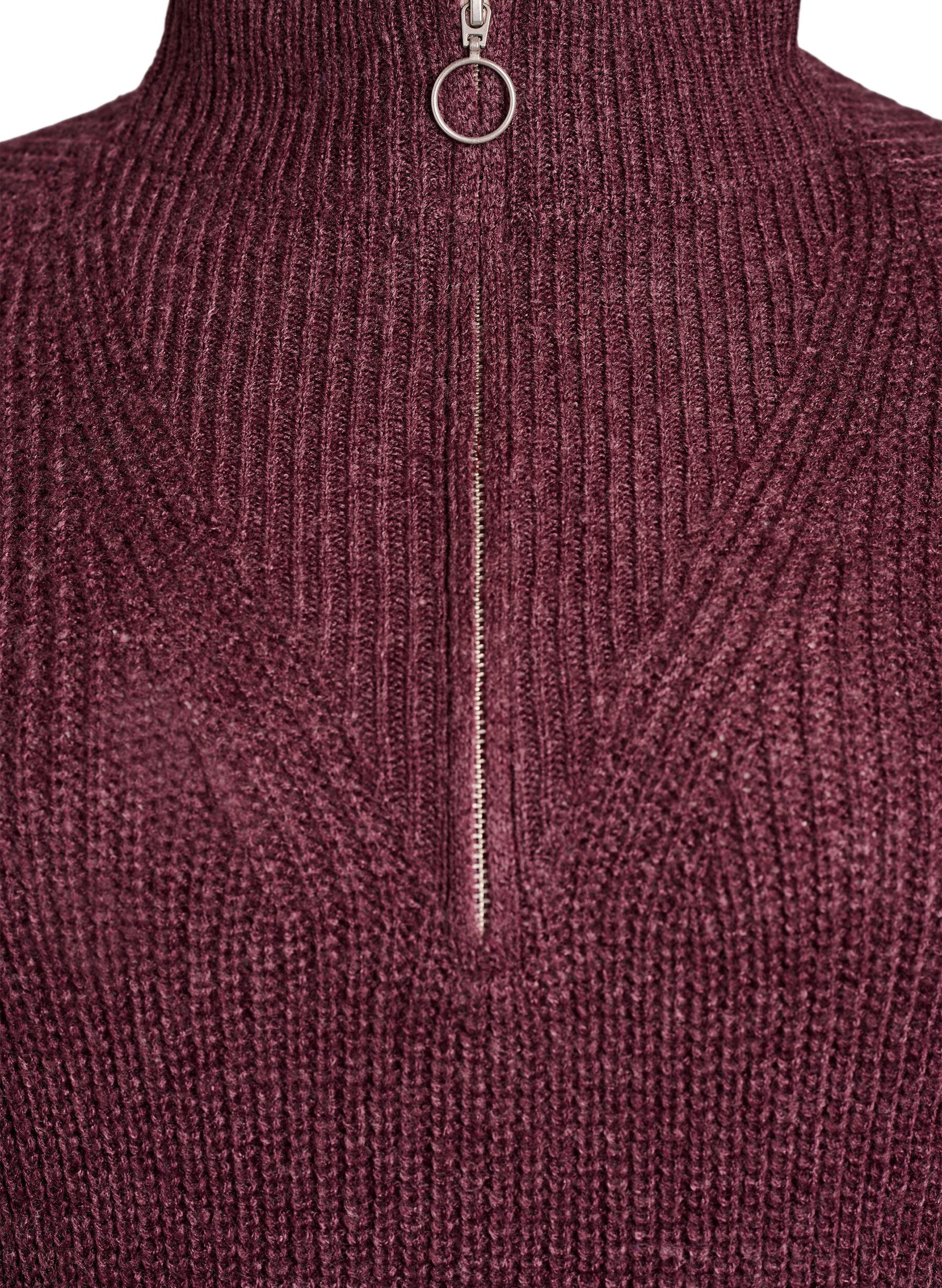 Zizzifashion FLASH - Short knit dress with high neck, Red, Packshot image number 2