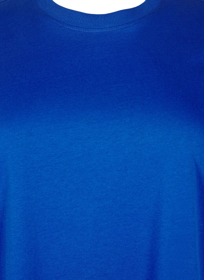 Basic cotton T-shirt with round neck, Blue, Packshot image number 2