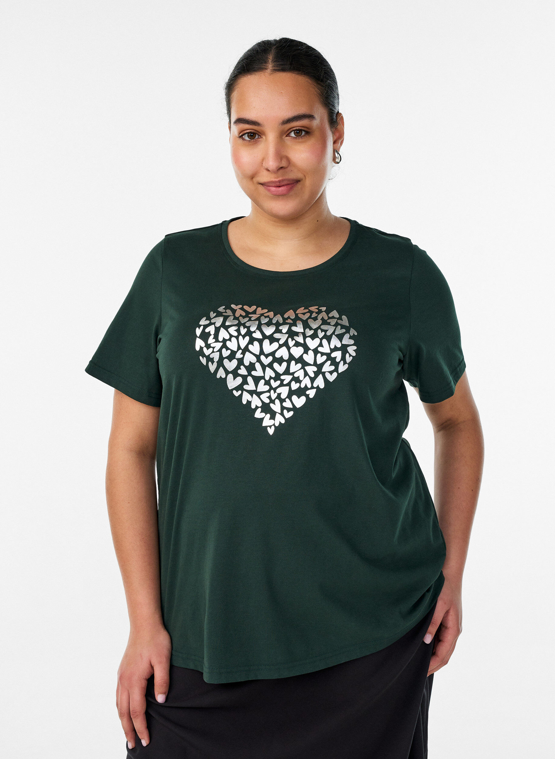 ZizzifashionT-shirt with motif, Green, Model image number 0