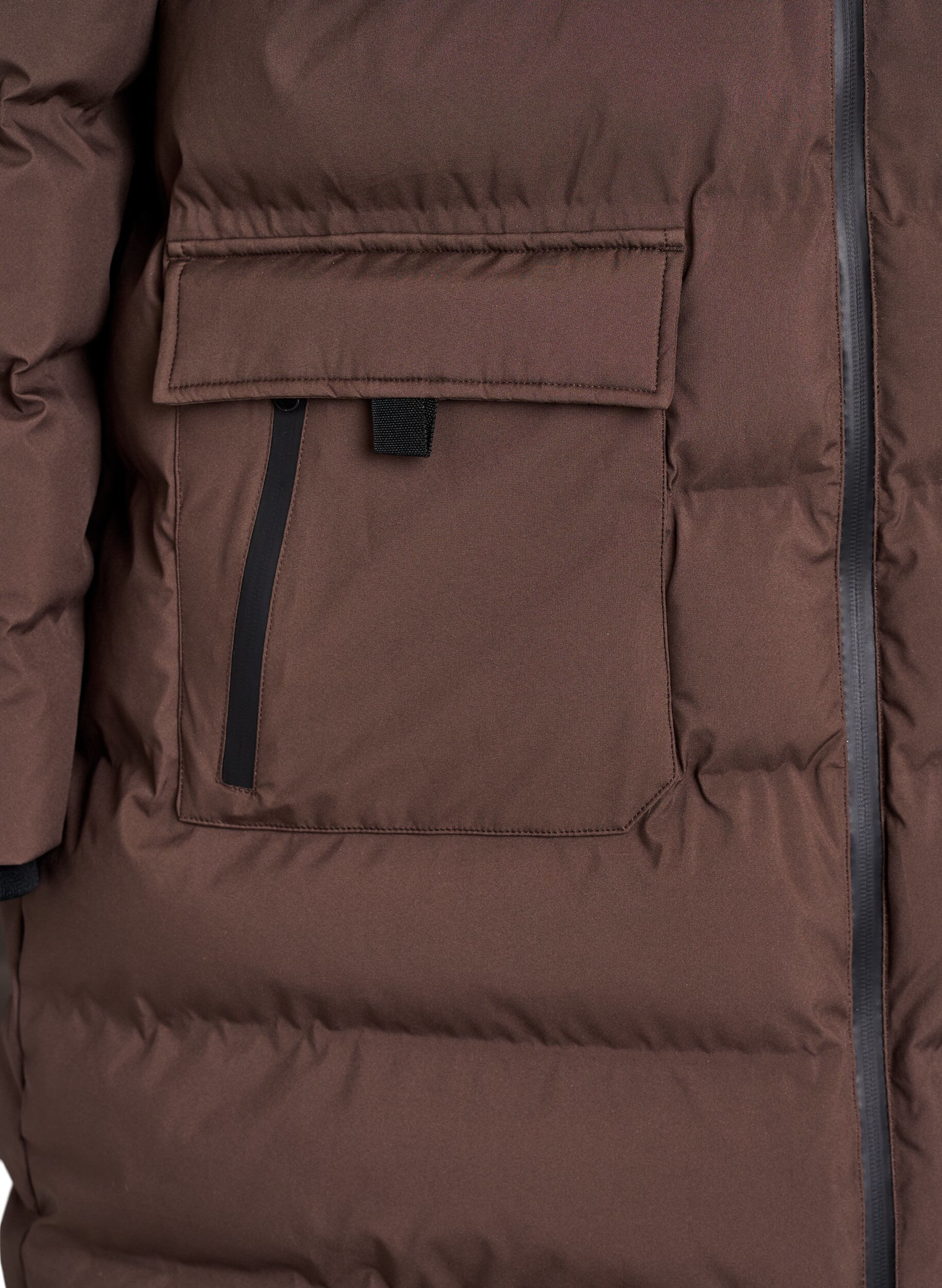 Zizzifashion Puffer coat with hood and pockets, Brown, Packshot image number 3