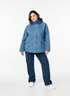 Short spring jacket with detachable hood, Blue, Model image number 1
