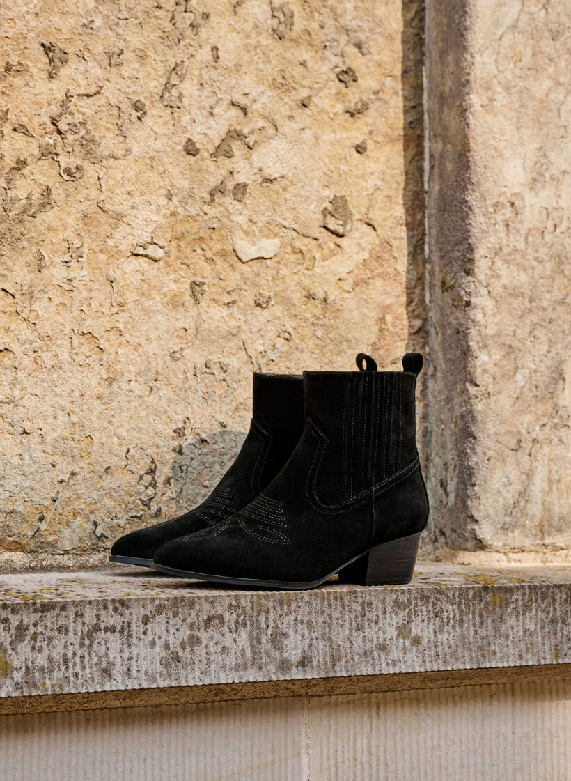 Wide fit - Suede ankle boot, Black, Image image number 0