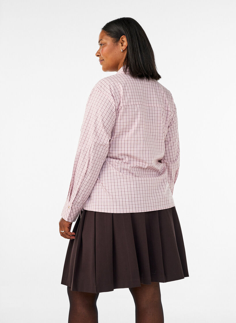 Short pleated skirt with elasticated waist, Brown, Model image number 2