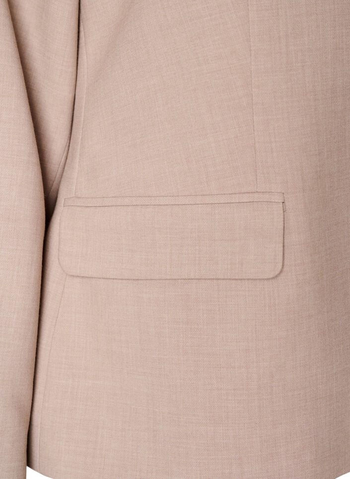 Classic blazer with single button closure and pockets, Beige, Packshot image number 3