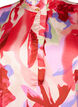 Satin shirt blouse with print and ruffle details, Geranium Graphic AOP, Packshot image number 2