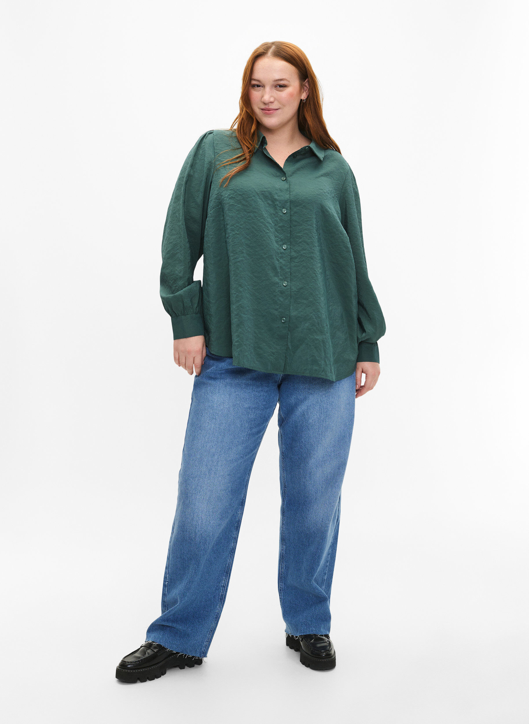 Zizzifashion Long-sleeved shirt in TENCEL&trade; Modal, Dark Forest, Model image number 2