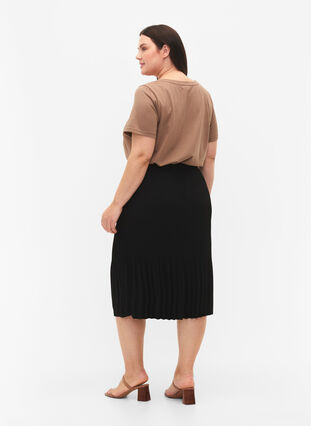 Pleated midi skirt, Black, Model image number 1