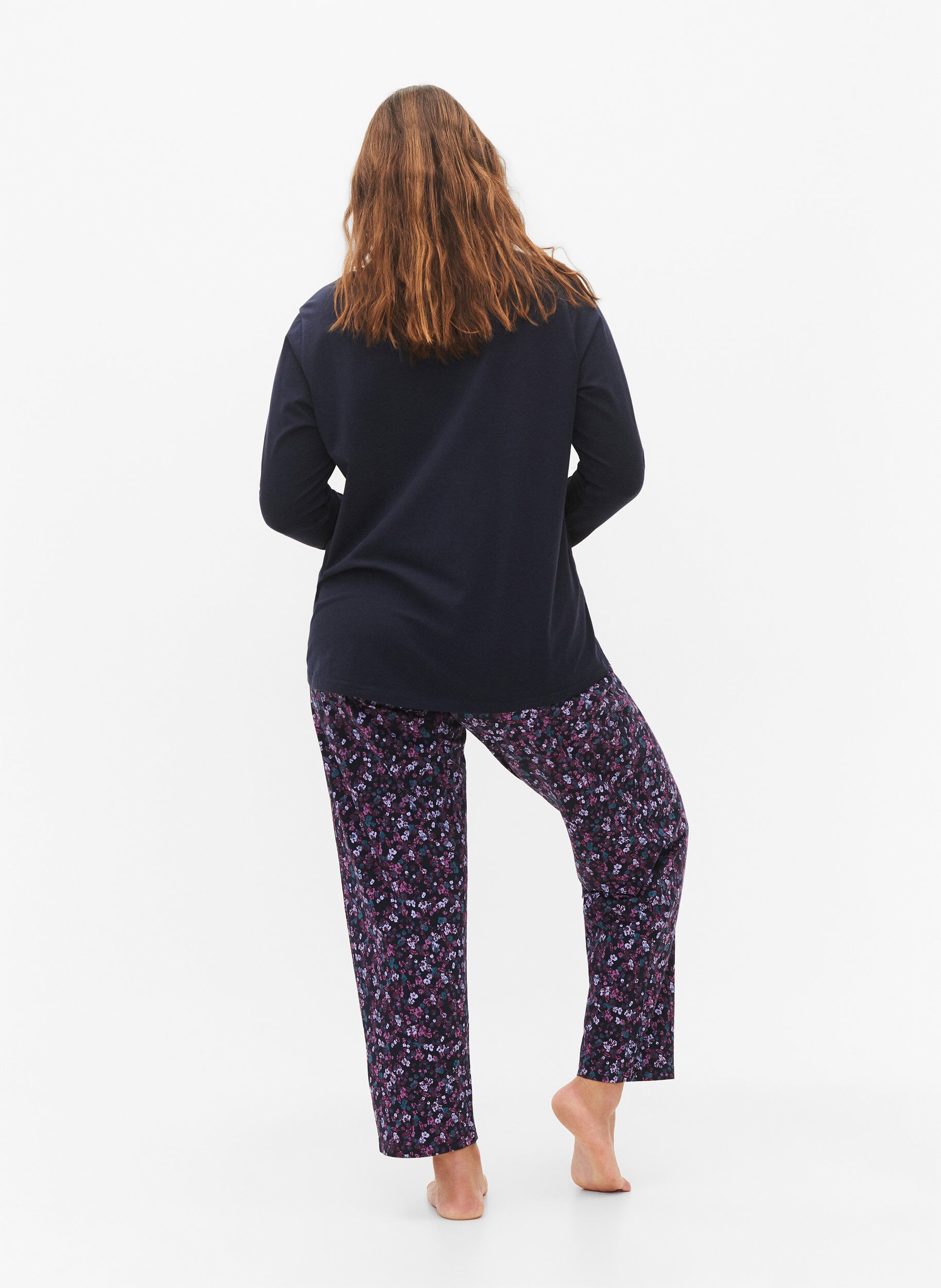 ZizzifashionCotton pajama pants with print, Blue, Model image number 1