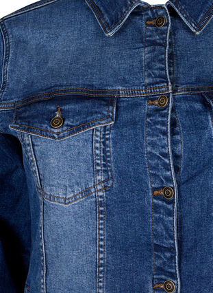 Short cotton denim jacket, Blue denim, Packshot image number 2
