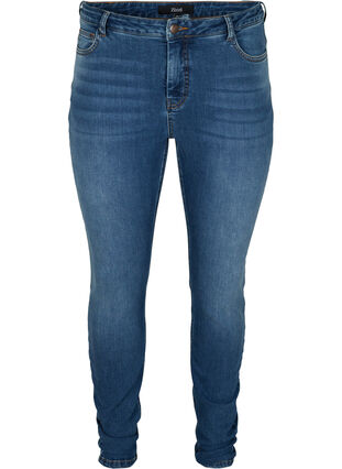 High-waisted Amy jeans with push-up effect, Blue denim, Packshot image number 0