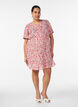 Short cotton dress with floral print, Red, Model image number 1