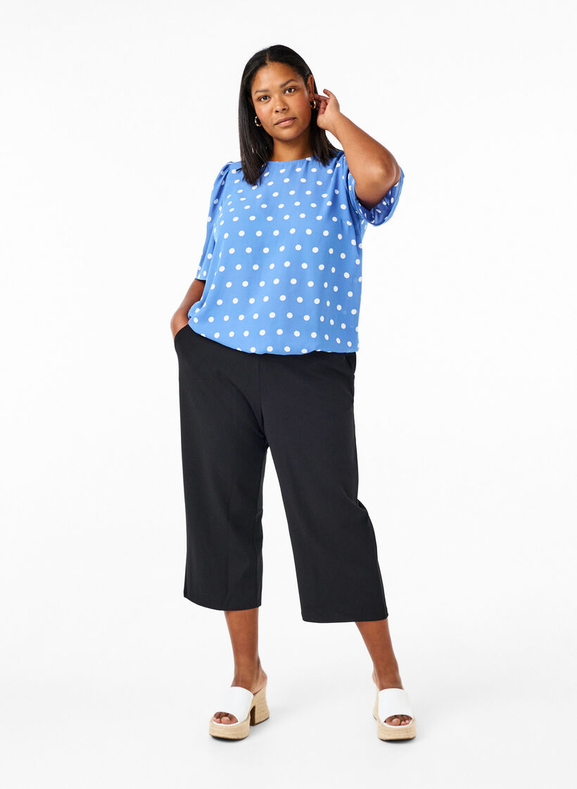 Dotted blouse with short sleeves, River S. White Dot, Model image number 2