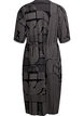 FLASH - Midi dress with print and tie belt, Black, Packshot image number 1